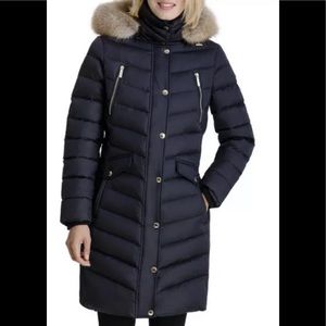 Michael Kors down puffer jacket coat hooded black PS
